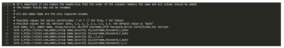 文件示例 CSV 代码