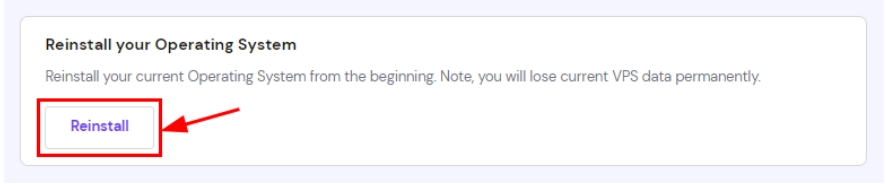 “重新安装操作系统”按钮