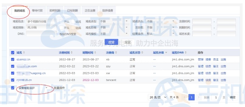 聚名网域名保护