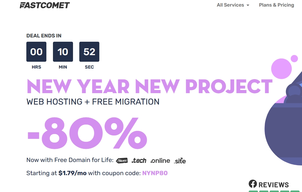 FastComet新年促销