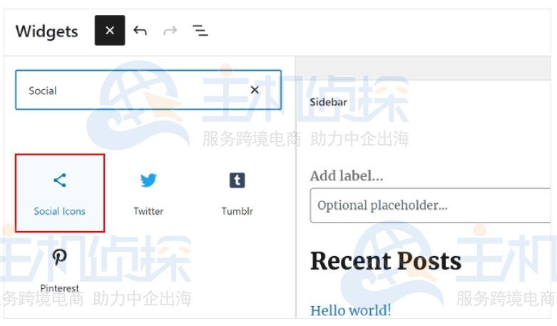 选择社交图标块