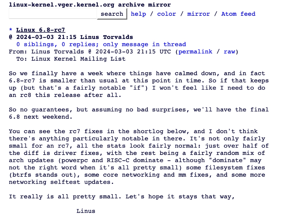 Linux 6.8-rc7版本