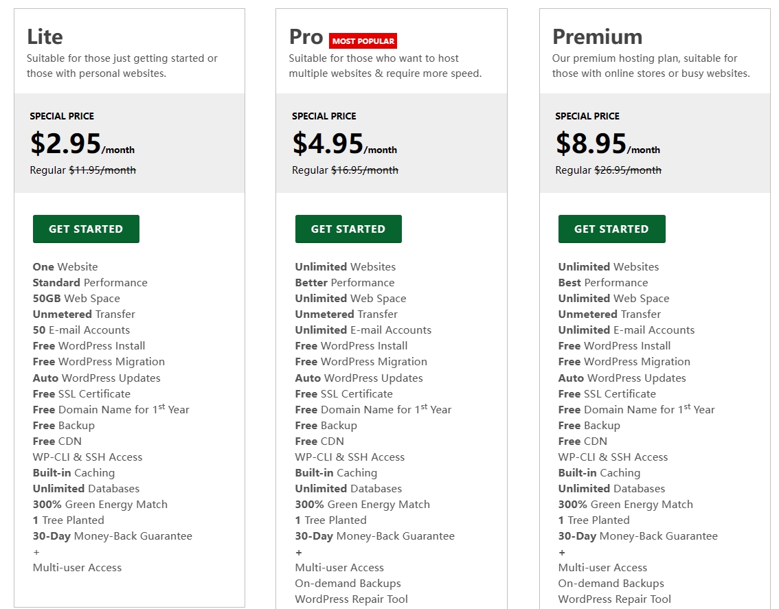 GreenGeeks WordPress主机