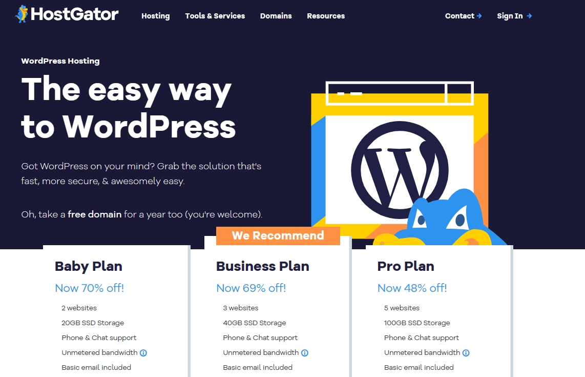 HostGator WordPress主机