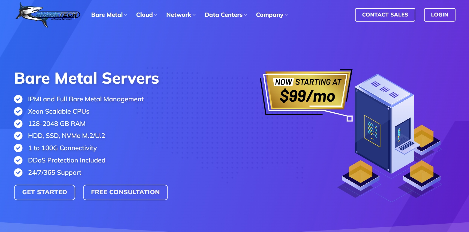 SharkTech裸金属高防服务器