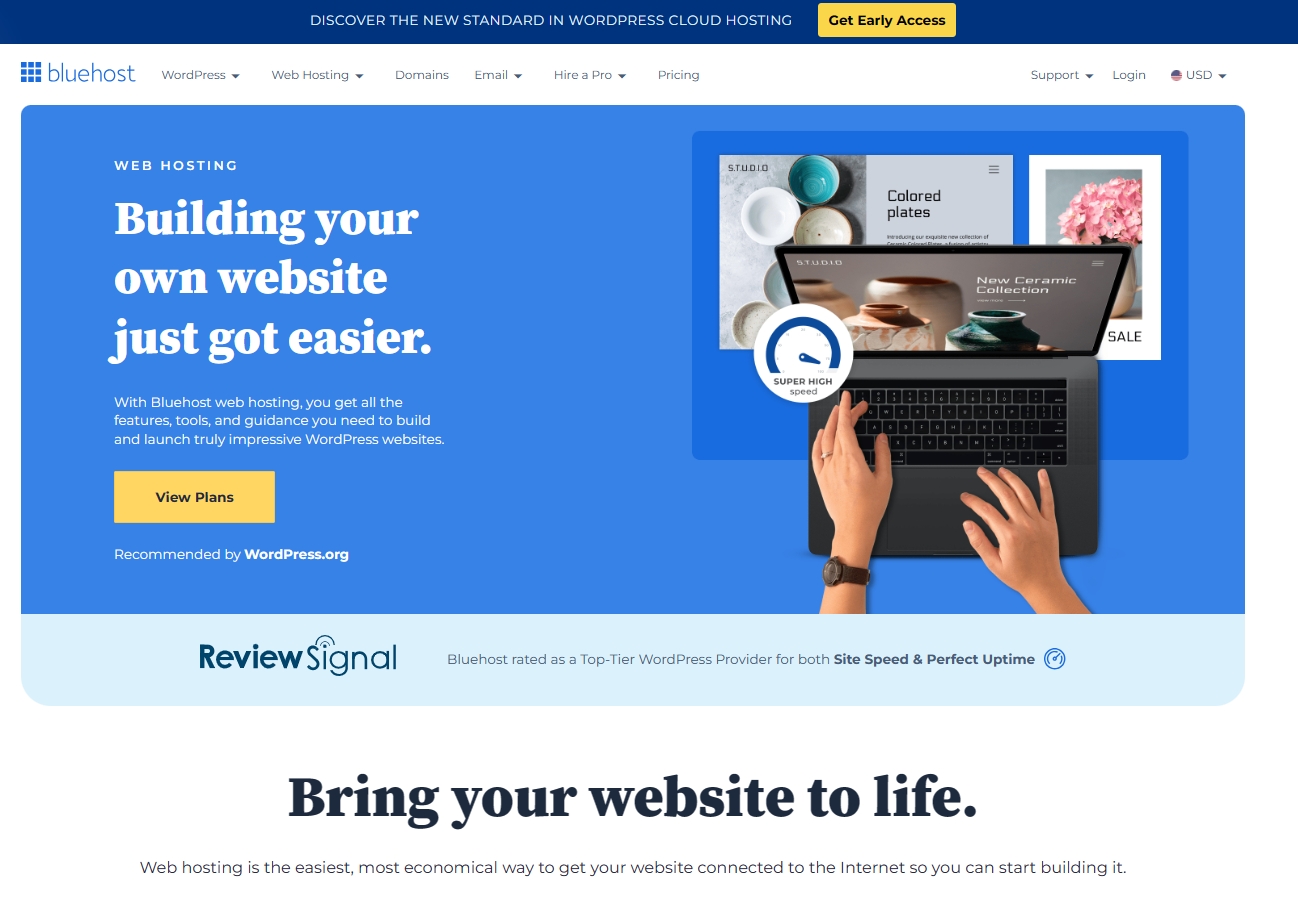 BlueHost虚拟主机