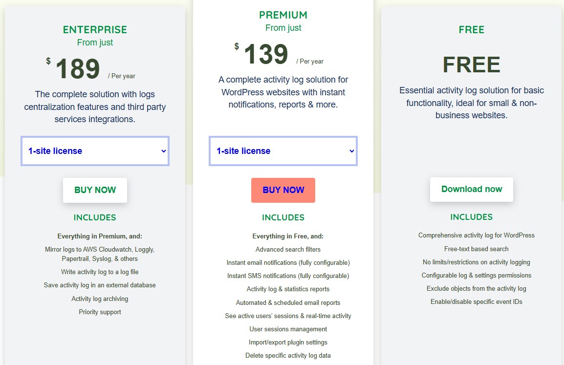 WP Activity Log插件