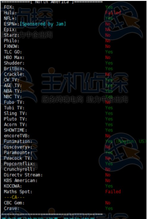 北美平台检测结果