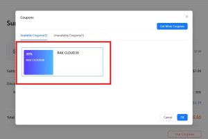 RAKsmart优惠券使用教程