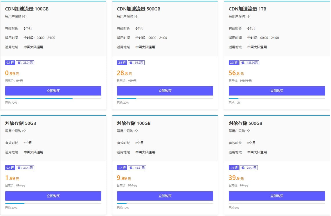 七牛云精选特惠爆款