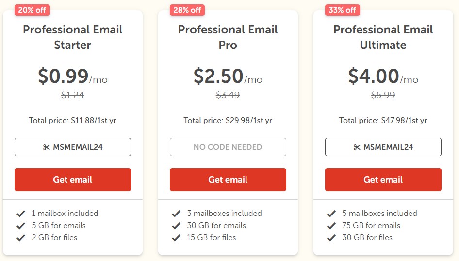 Namecheap电子邮件优惠