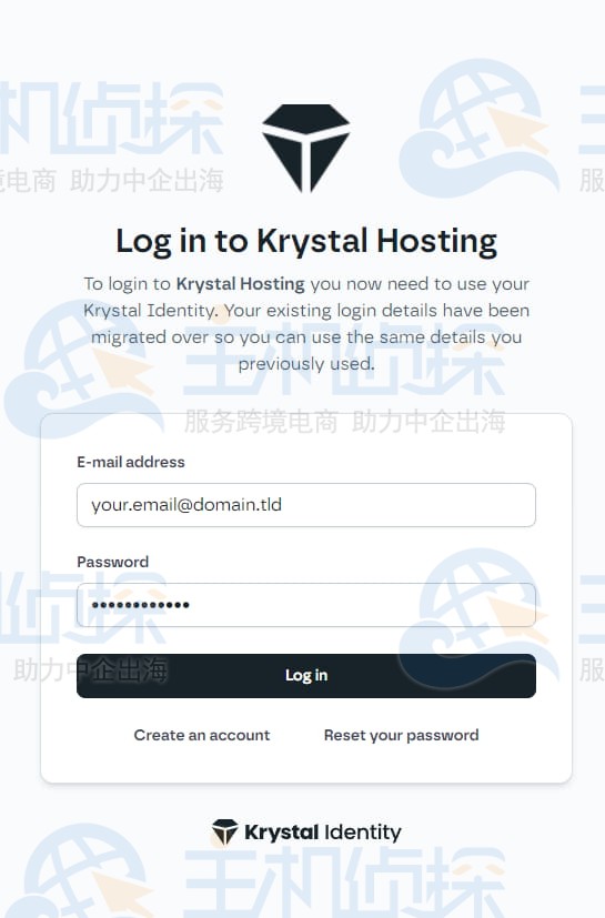 登录Krystal账户后台