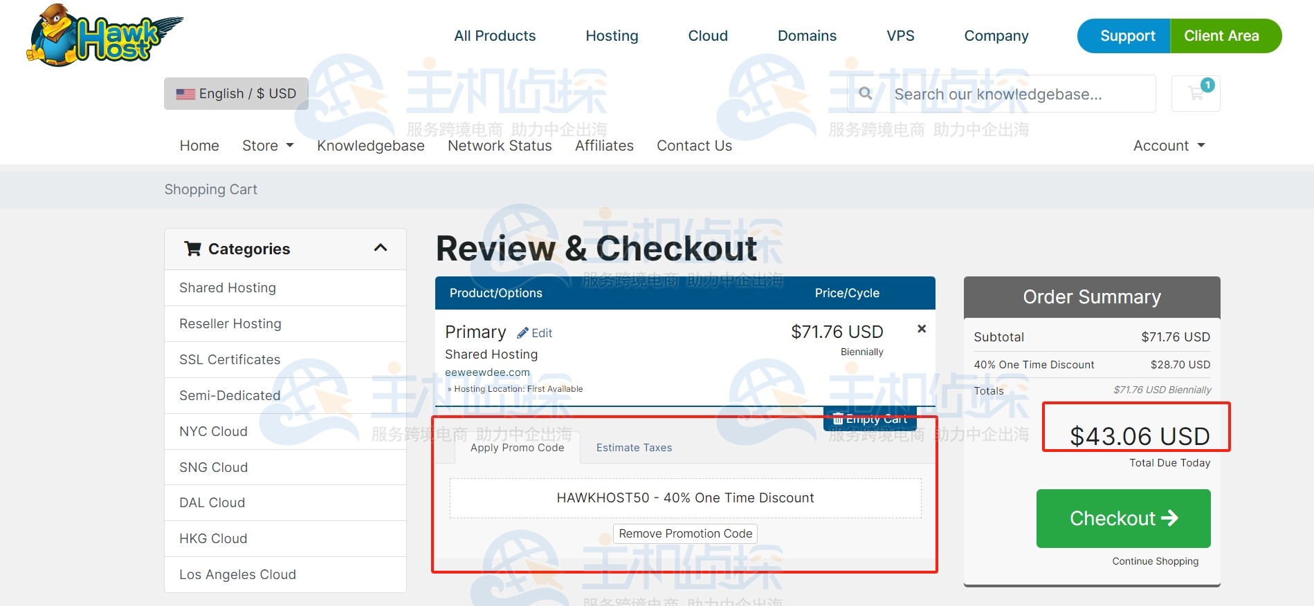 HawkHost方案价格