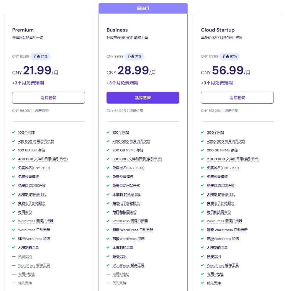 Hostinger WordPress主机方案