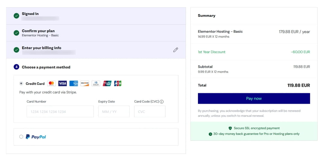 购买Elementor主机