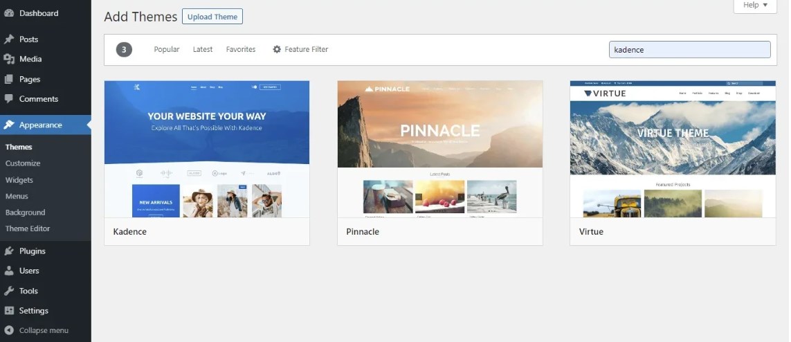 安装WordPress主题
