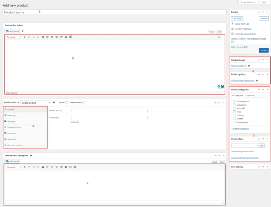 WordPress上传产品