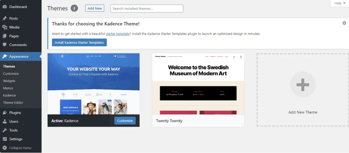 安装WordPress主题