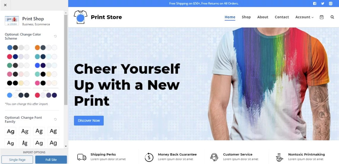 导入模板、安装Woocommerce等插件