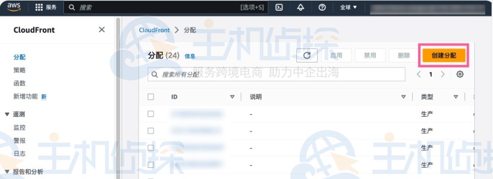 创建AWS CloudFront