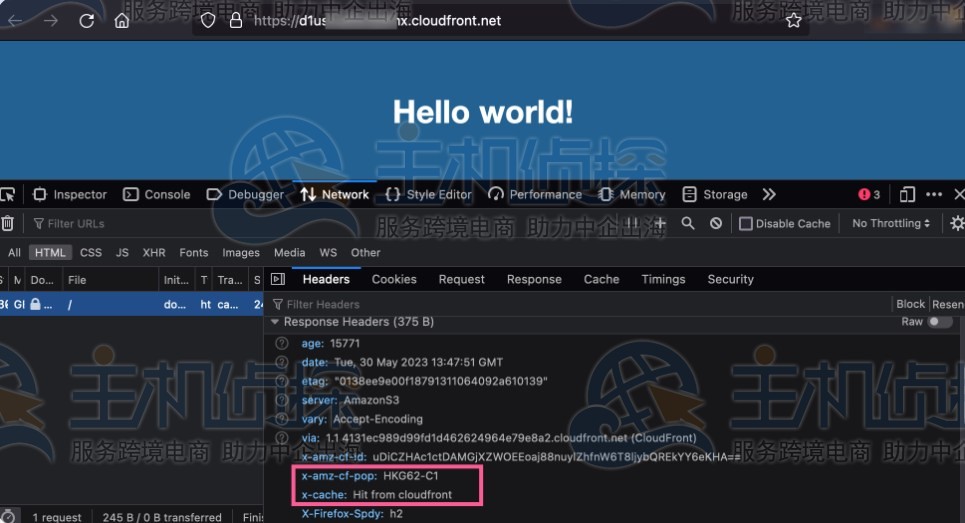 验证AWS CloudFront分配