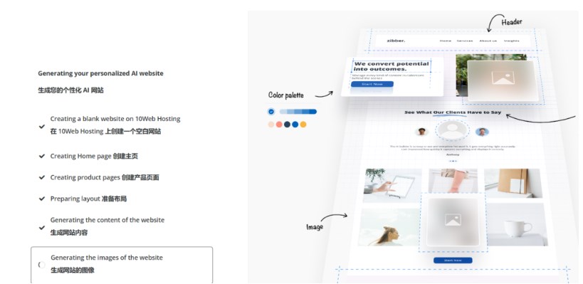 10Web AI网站构建器