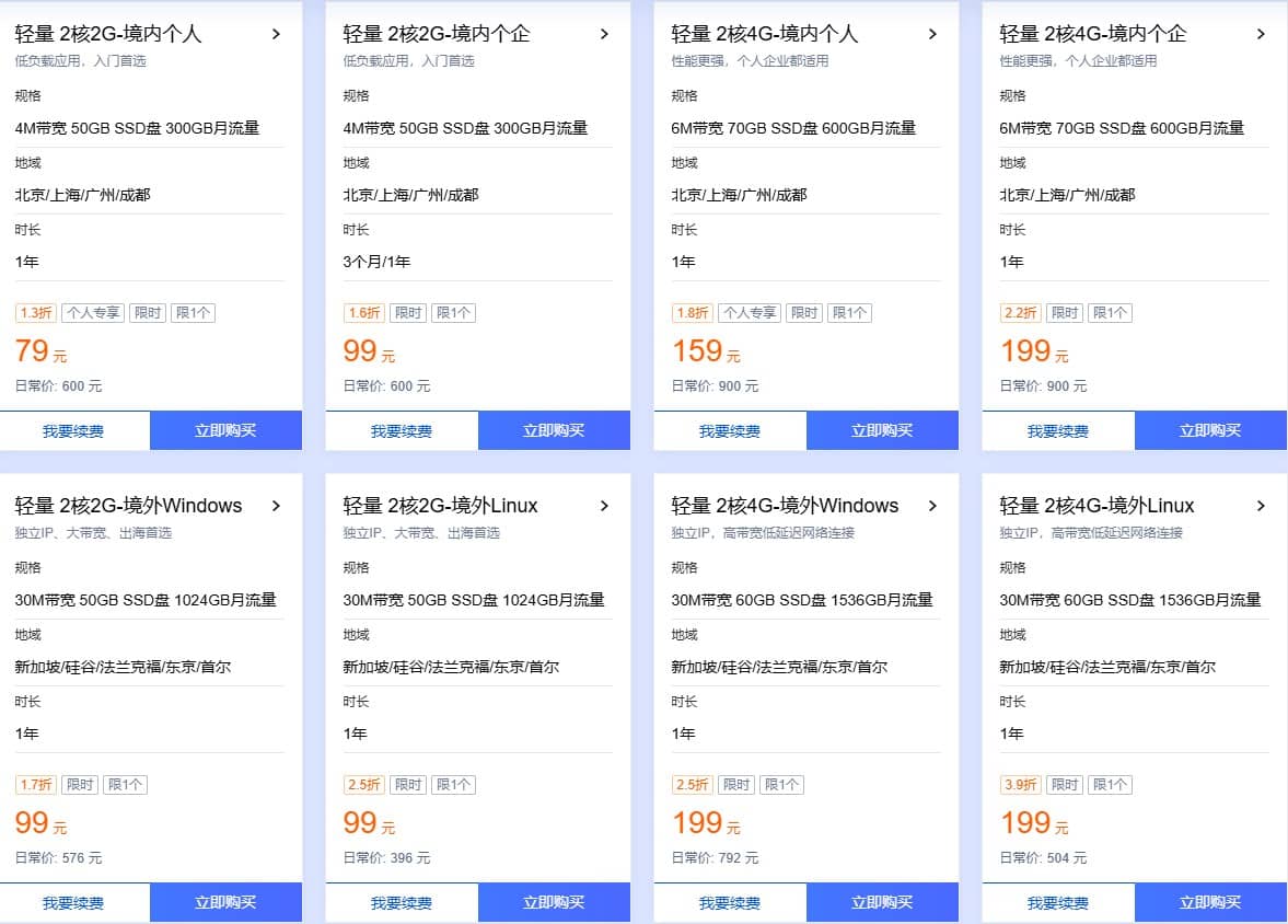 腾讯云新购续费同价一次