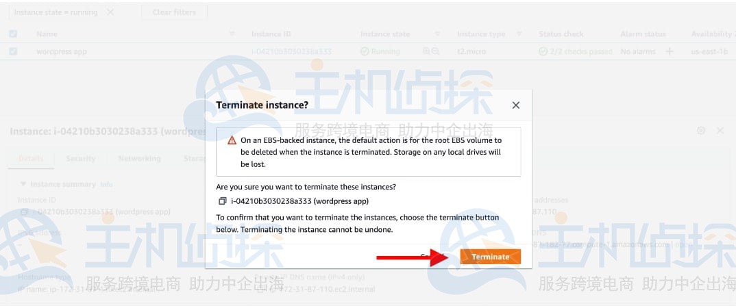 测试网站和清理资源