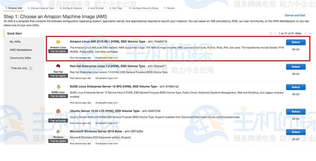 Amazon EC2创建和配置虚拟机