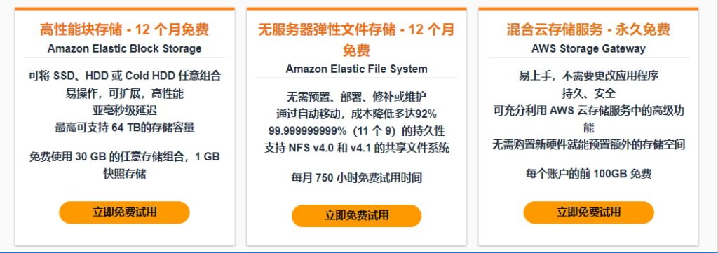 亚马逊AWS云平台云存储