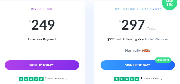 Divi终身套餐方案
