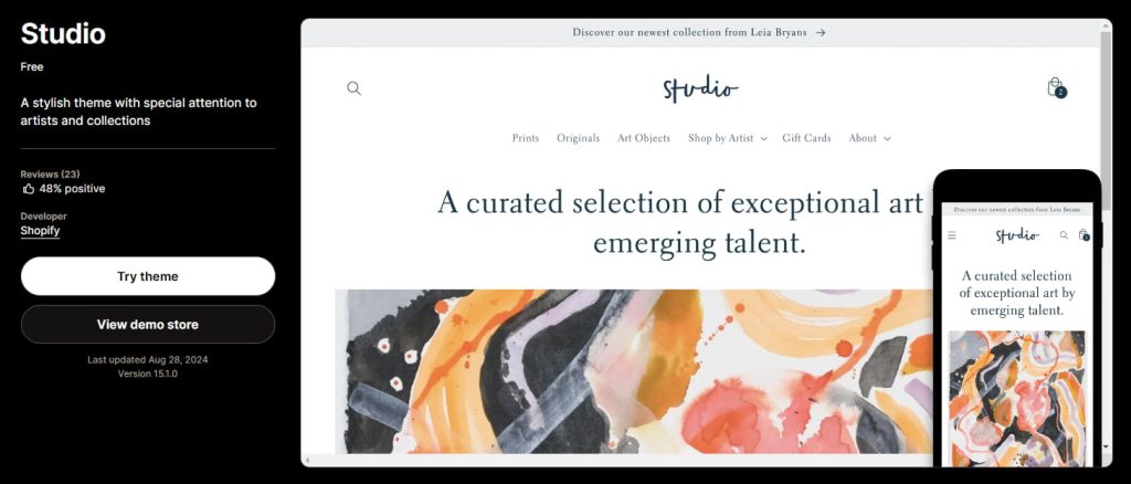 Shopify模板TStudio