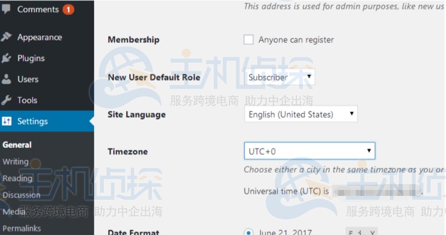 WordPress常规设置