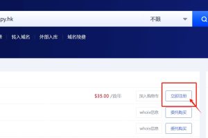 输入要注册的域名后缀