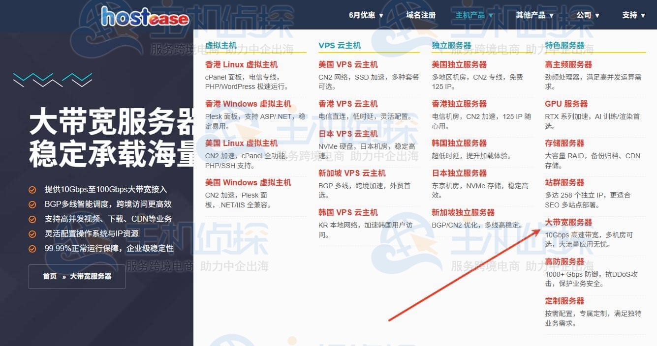 HostEase国外大带宽服务器