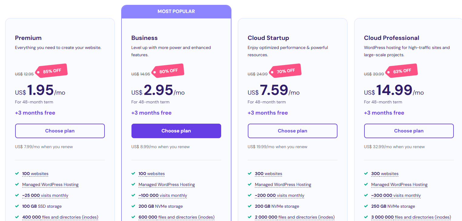 Hostinger WordPress主机