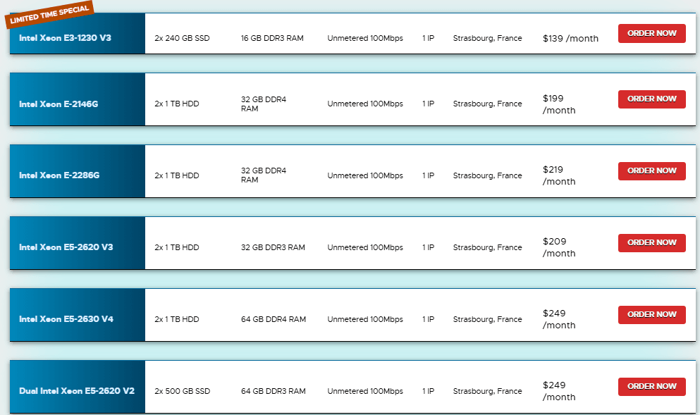 RackNerd爱尔兰裸机专用服务器
