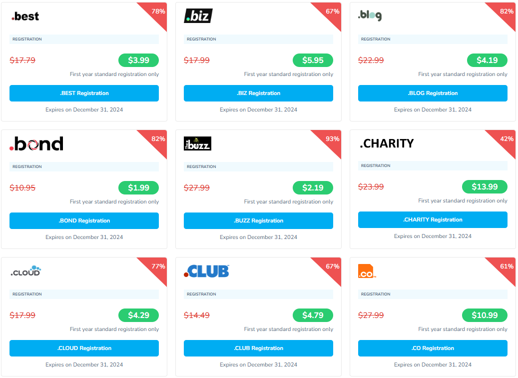 NameSilo双十一限时优惠