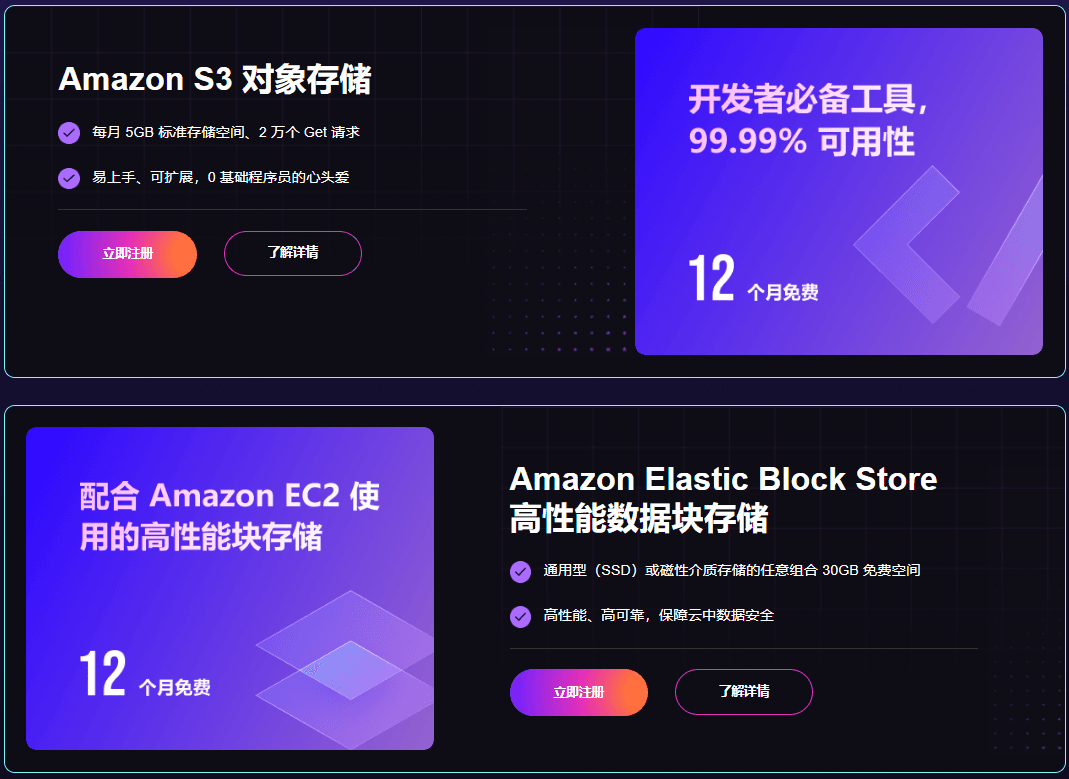 亚马逊云科技专用存储全家桶免费畅享