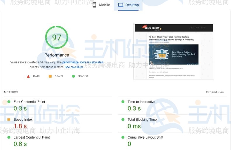 GreenGeeks主机速度测试