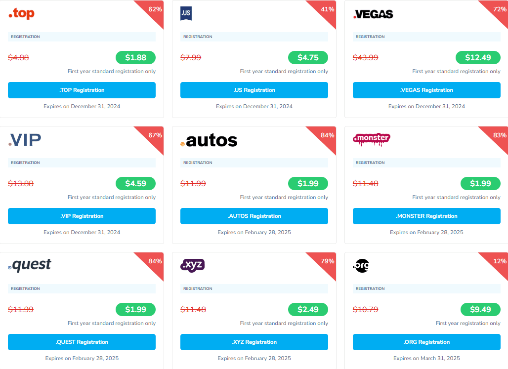 NameSilo双十一限时优惠