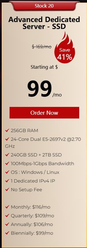 Database Mart专用服务器优惠
