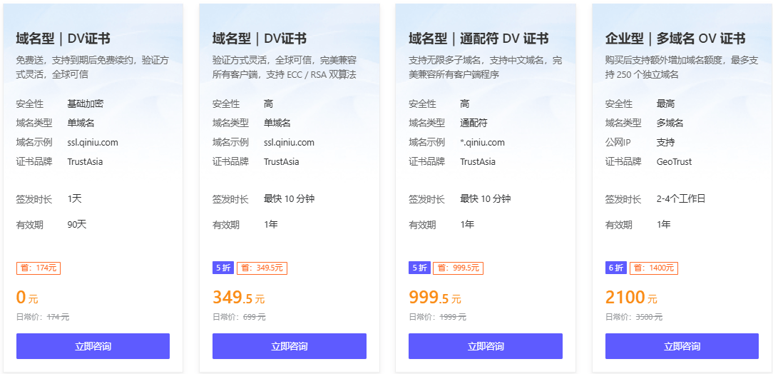 SSL证书低至5折