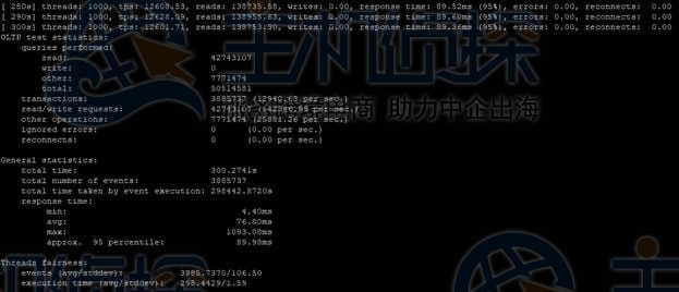 sysbench客户端结果