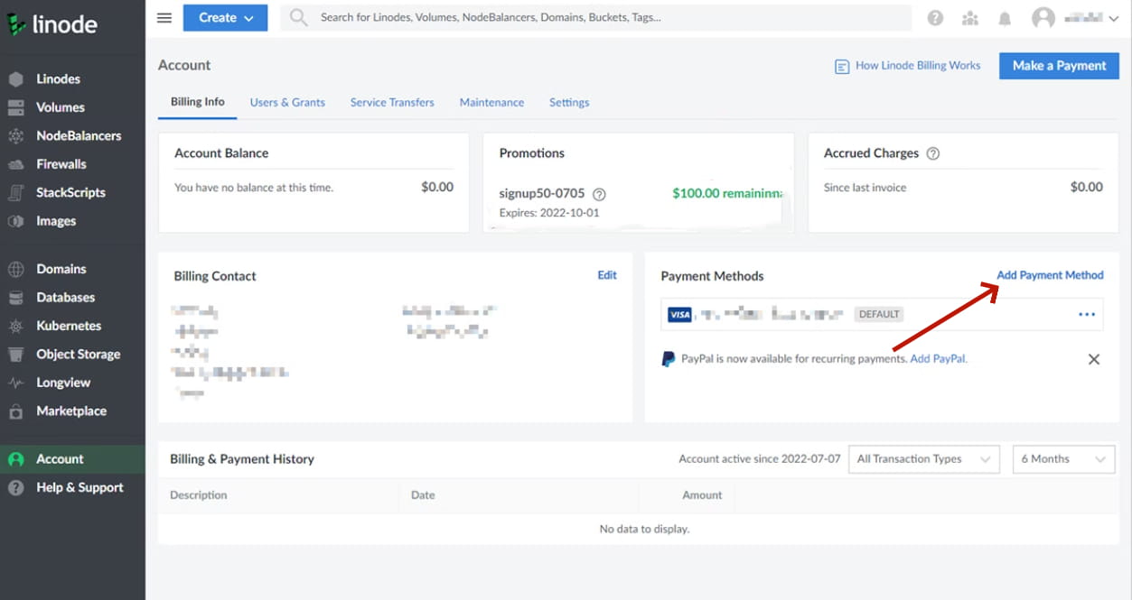 点击dd a New Payment Method按钮