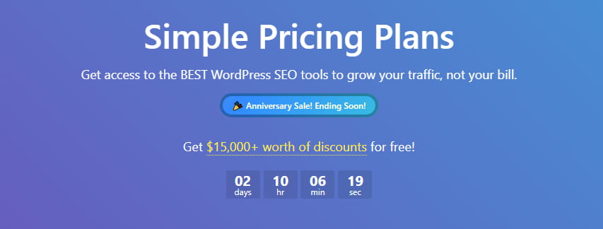 Rank Math周年促销