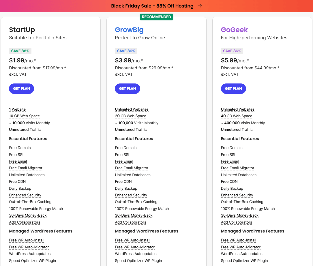 SiteGround黑五活动