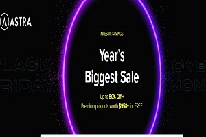 Astra Pro主题黑五活动 高达5折优惠低至$47/年 免费赠送超过$958高级礼品
