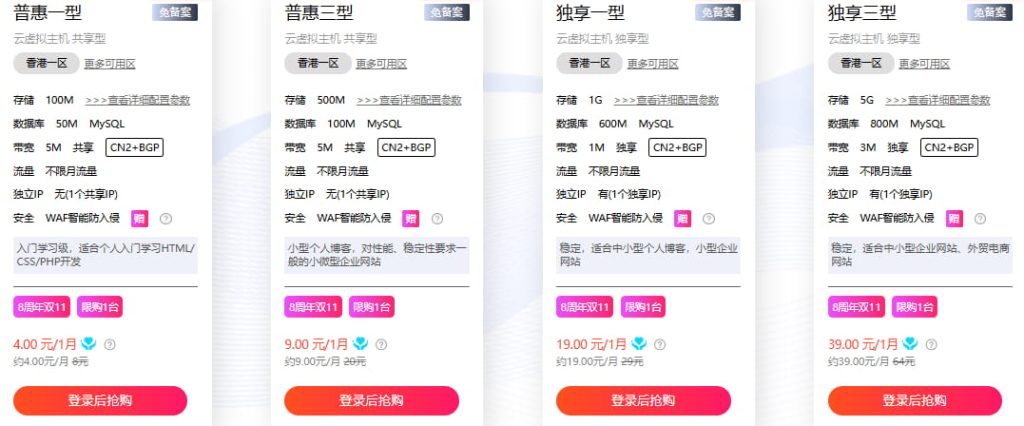 硅云香港云虚拟主机精选专区