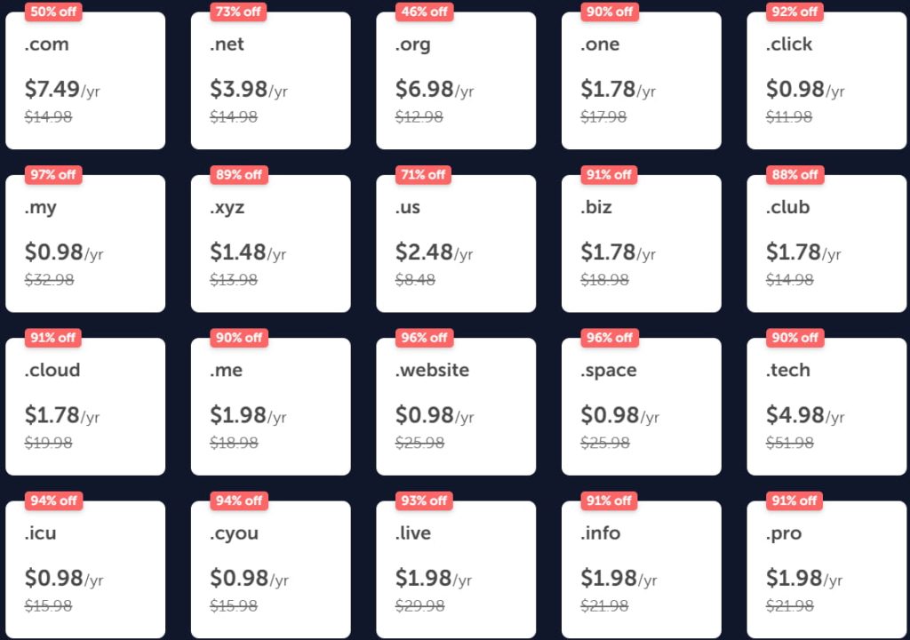 Namecheap黑五活动